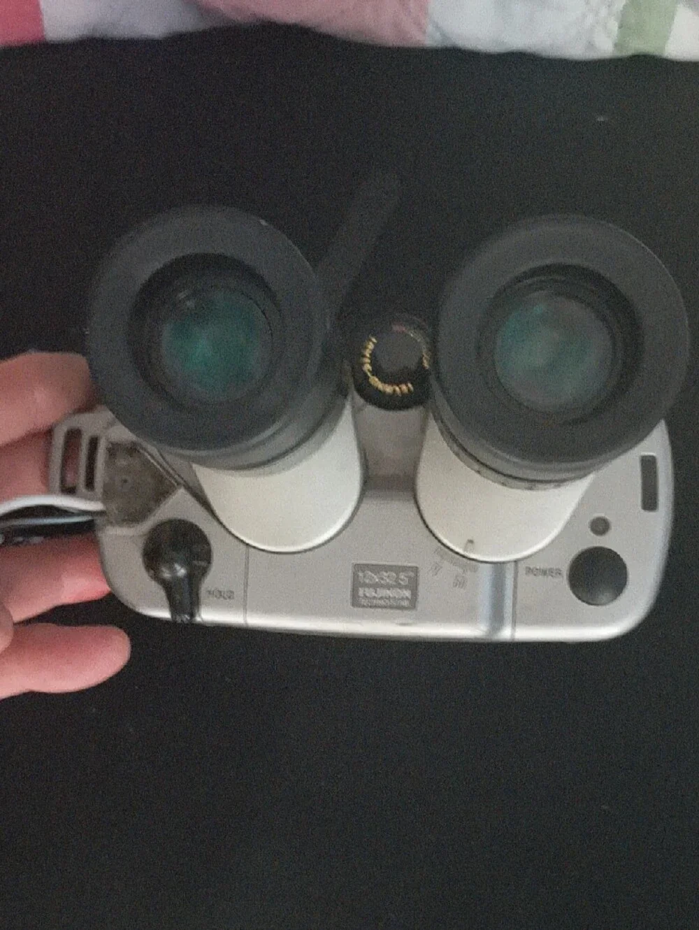 fujino Silver and Black Compact Binoculars stablizer 12x32— Lightweight  Optics